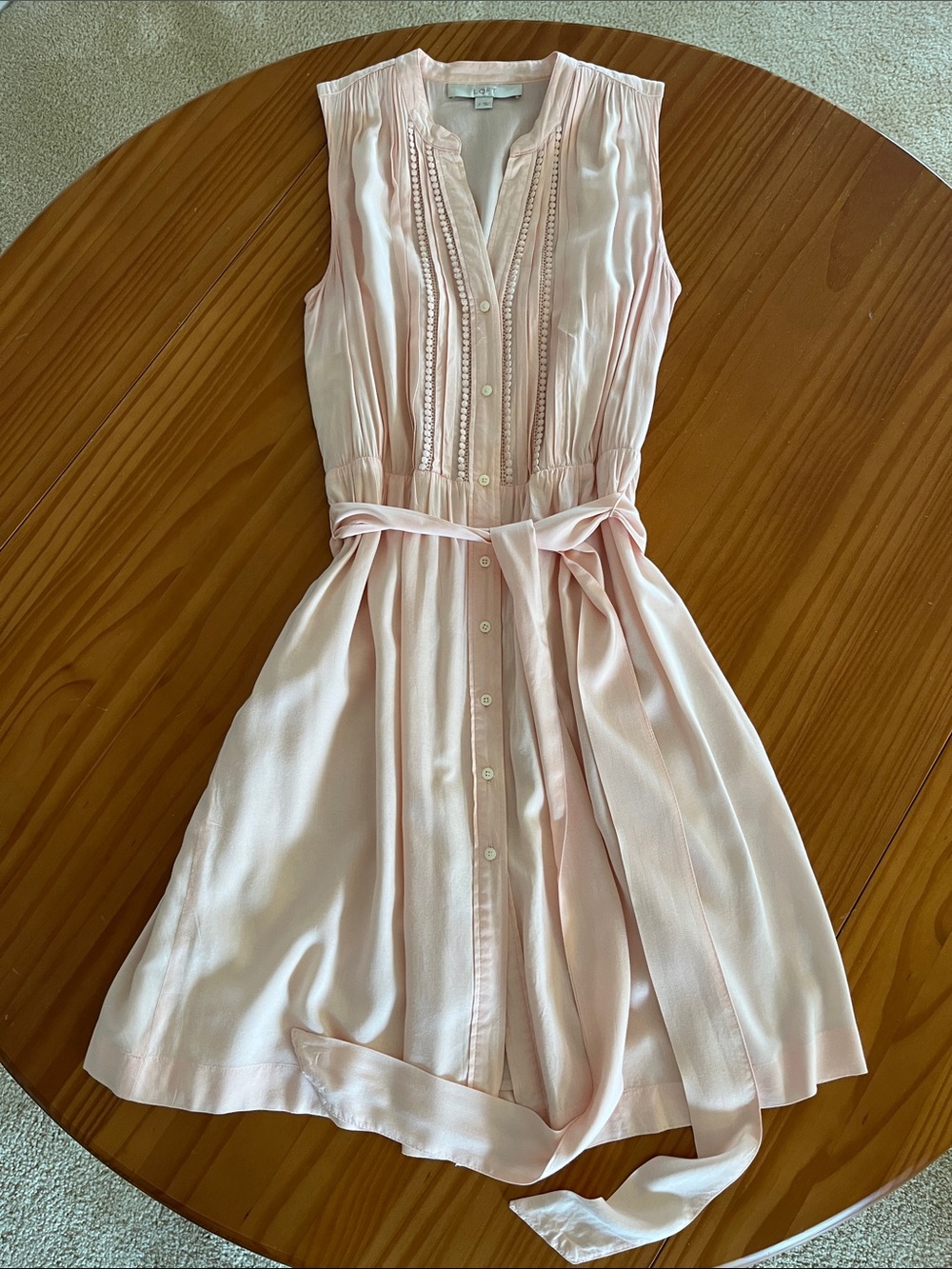 LOFT Blush Pink Button-Front  Tank Dress Size 2